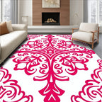 Exotic Fuchsia Scrollwork Mandala Rug