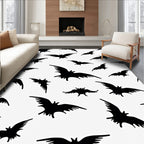 Black Bat Silhouette Scatter Rug