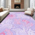 Soft Lavender Pink Swirls Fabric Rug