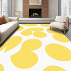 Sunny Yellow Abstract Petal Cluster Rug