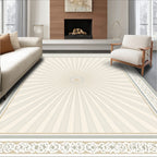 Ethereal Sunburst With Geometric Border Rug