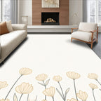 Minimalist Cream Floral Meadow Rug