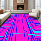 Cyberpunk Pink Circuit Board Rug