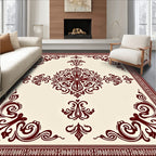 Crimson Ornamental Medallion Textile Rug