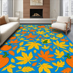 Autumn Maple Leaves Pumpkins Rug