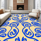 Regal Blue Vine Scroll Rug