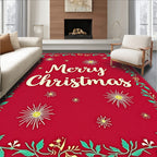 Festive Red Whimsical Starburst Greeting Rug