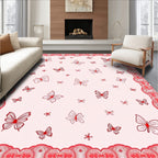 Pink Butterfly Flutter Border Rug