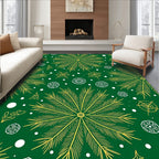 Green Yellow Fern Snowflake Medallion Rug