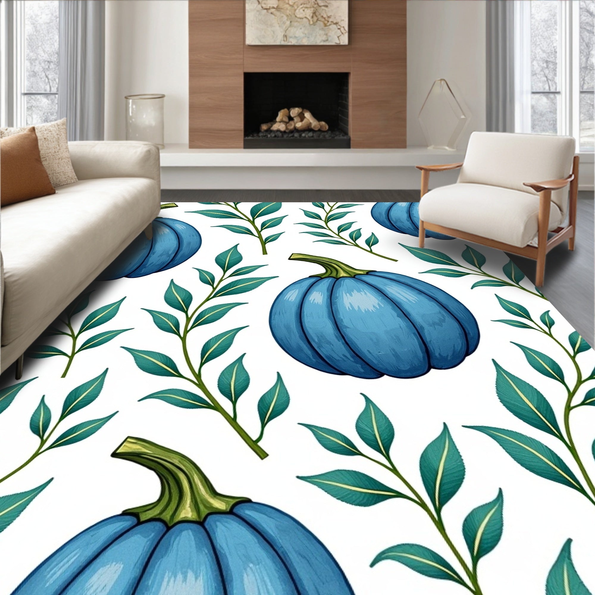 Blue Pumpkin Branch Medley Rug
