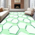 Mint Green Hexagonal Overlay Rug