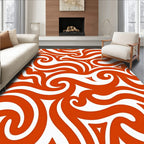 Bold Orange Tribal Swirl Rug