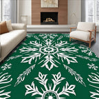 White Snowflake Forest Medallion Rug