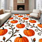 Vibrant Orange Pumpkin Autumn Garland Rug