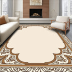 Ornate Brown Arabesque Archway Frame Rug