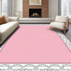 Pink Floral Medallion Border Rug
