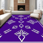Royal Purple White Ornate Diamond Medallion Rug