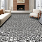 Monochrome Wavy Stripe Overlay Rug