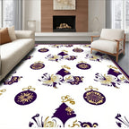 Elegant Purple Gold Ornament Tree Garland Rug