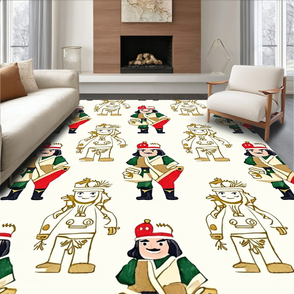 Whimsical Soldier Gold Outline Rug