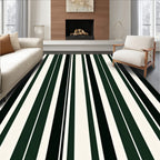 Dark Green White Stripe Rug