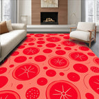 Red Citrus Slice Medley Rug