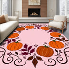 Orange Pumpkin Autumn Swirl Arrangement Rug