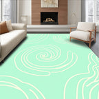 Mint Swirl Abstract Wave Rug