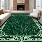 Emerald Green Botanical Vine Frame Rug