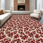 Deep Red Maple Foliage Garden Rug