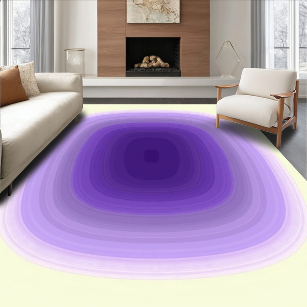 Graded Violet Rounded Square Layers Rug