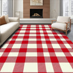 Classic Red and Cream Buffalo Plaid Rug