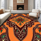 Ornate Red Berry Vine Medallion Rug