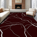 Deep Crimson Veined Marble Rug