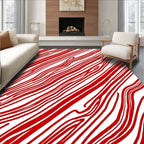 Bold Red Swirl Lines Rug