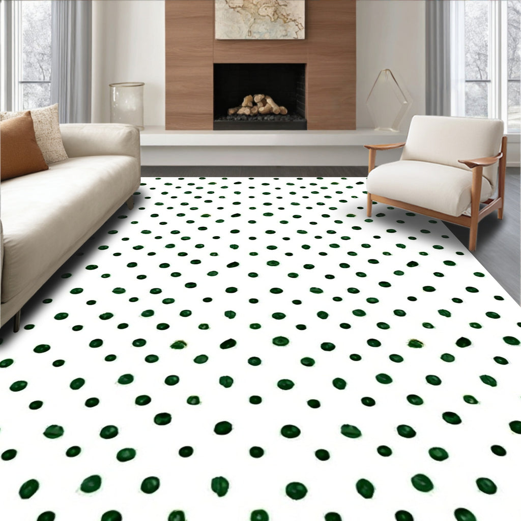 Deep Green Dotted Scatter Rug