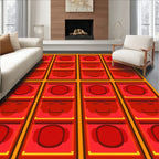 Red Orange Joyful Face Stack Rug