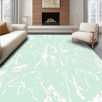 Mint Green Abstract Organic Swirl Rug