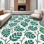 Deep Emerald Foliage Branch Art Rug