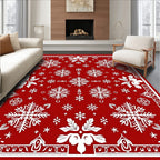 Crimson Snowflake Collage Bandana Rug