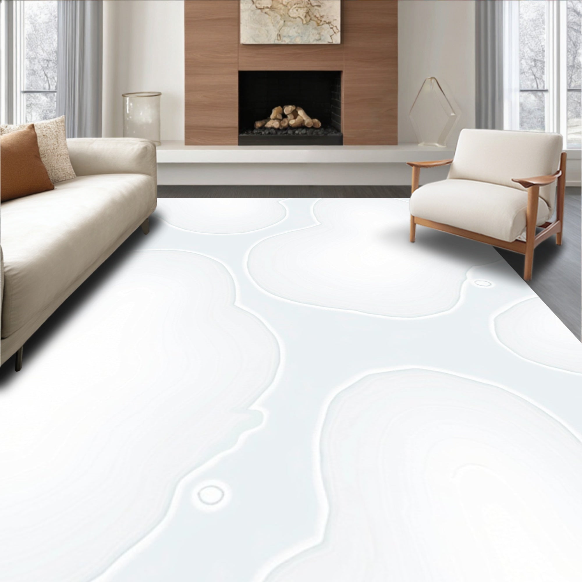 Soft White Organic Cloud Rug
