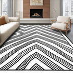 Bold Black Broken Chevron Lines Rug