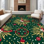 Emerald Green Cosmic Rabbit Garland Rug
