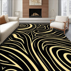 Black and Gold Swirl Organic Rug