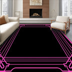 Bright Pink Deco Border Rug