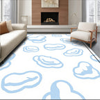 Baby Blue Abstract Cloud Arrangement Rug