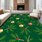Holiday Pine Ornaments on Green Rug