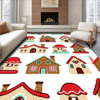 Gingerbread Houses Festive Holiday Collection Rug