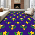 Golden Trophies Star Laurel Wreath Rug