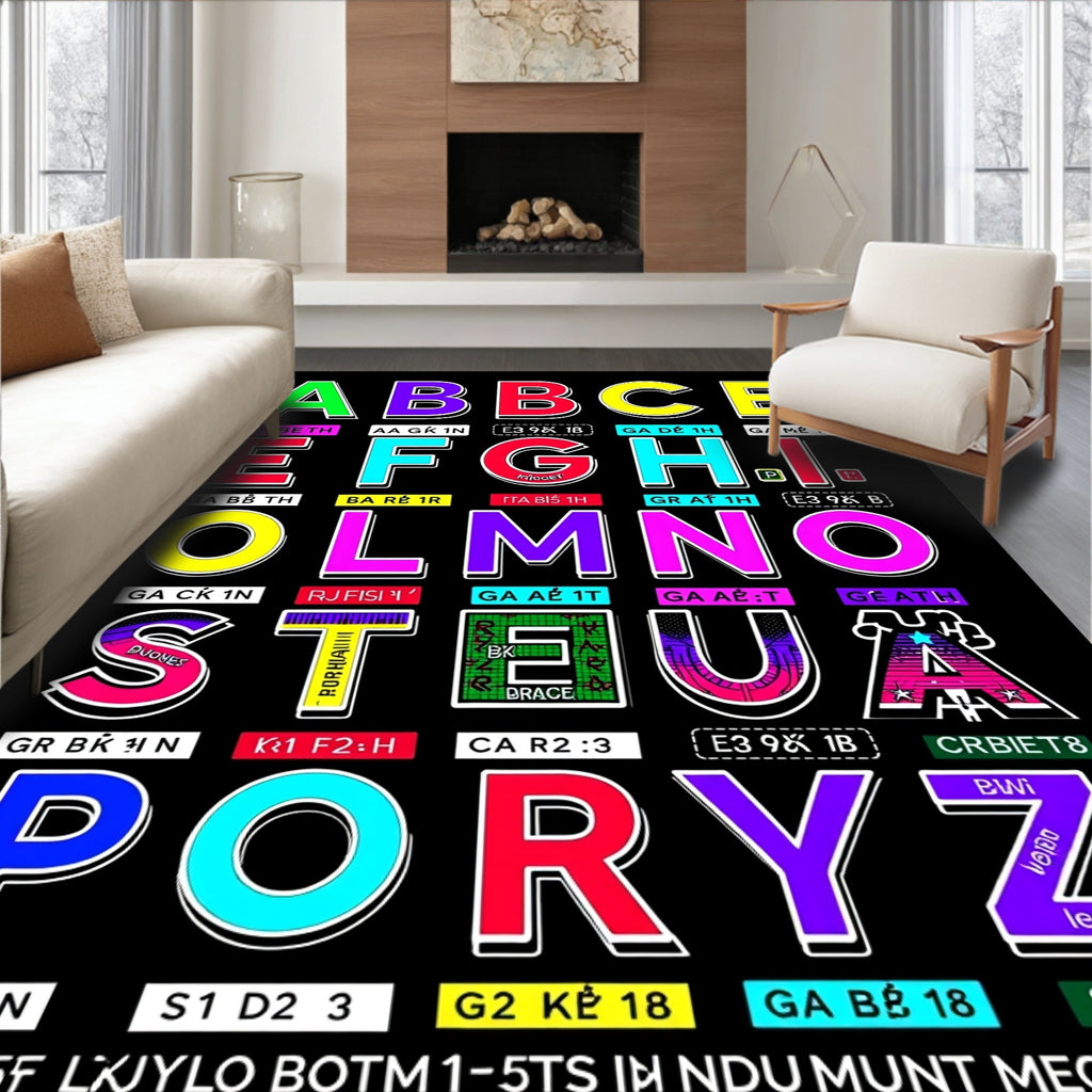Bright Alphabet Chart Colors Rug